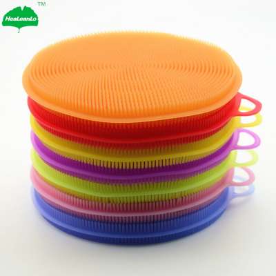 Multi-Functional Silicone Scrubber, hand brushes cleaning round dish brush wire dish cleaner