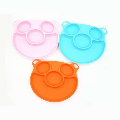 Baby Placemat Silicone Child Feeding Plate with Suction Cup