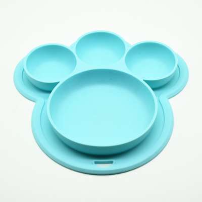 HeaLeanLo new design Bear's paw shape silicone placemat bowl baby food mat kid products