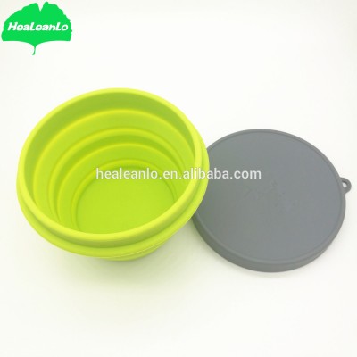 Healeanlo silicone folding bowl outdoor products collapsible silicone camping bowl and covers