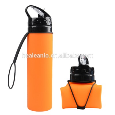 Healeanlo BPA free silicone collapsible small water bottle foldable with filter