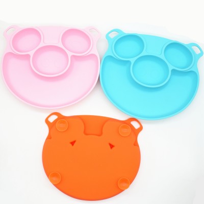 2019 newest pig shape silicone baby plate kids bowl with suction cup