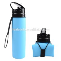 Healeanlo BPA free silicone big folding water bottles collapsible water bag