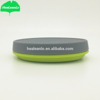 Healeanlo silicone folding bowl silicone plates dinnerware and collapsible mixing bowls with lids