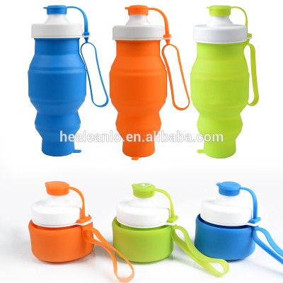 Healeanlo BPA free food grade silicone collapsible filtered nice water bottle water tumbler